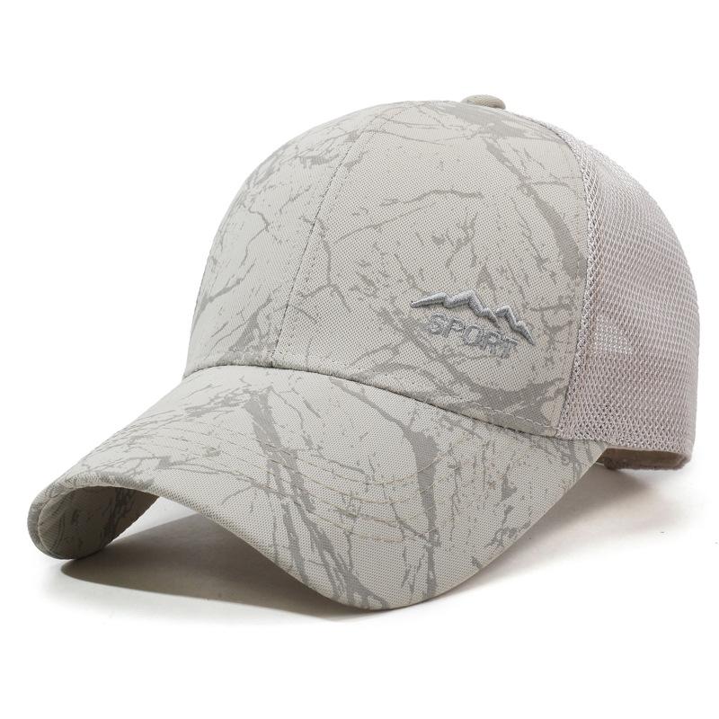 Summer Men's Sun Hat Outdoor Sports Net Baseball Cap Print Fishing Breathable Cap