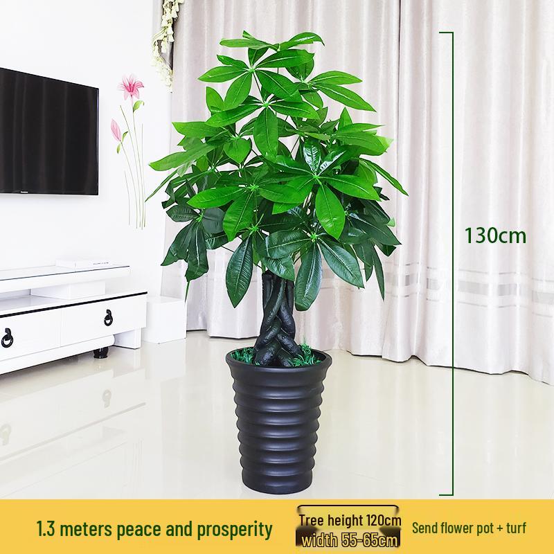 Large Artificial Money Tree Decorative Indoor Plant - Fake Green Bonsai for Living Room Floor