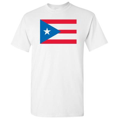 Puerto Rico Lateinamerikanische Flagge Basic Baumwoll-T-Shirt - Weiß