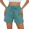 2026 Spring/Summer Women's Solid Color Harem Casual Beach Shorts - European/American Style