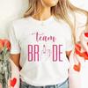 Finger Wedding Ring Graphic Tops for Women Team Bride T-shirt Girls Single Farewell Bachelorette Hen Party Bridal Shower Shirts