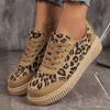 Shoes for Women Fashion Leopard Print Designer Women Shoes Outdoor Comfortable Casual Shoe Women Sneakers Lace-up Vulcanize Shoe