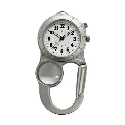 CREPHA Pocket Watch, Carabiner Watch, Analog, Waterproof, Nylon Strap, White, CB-A4151-WTS
