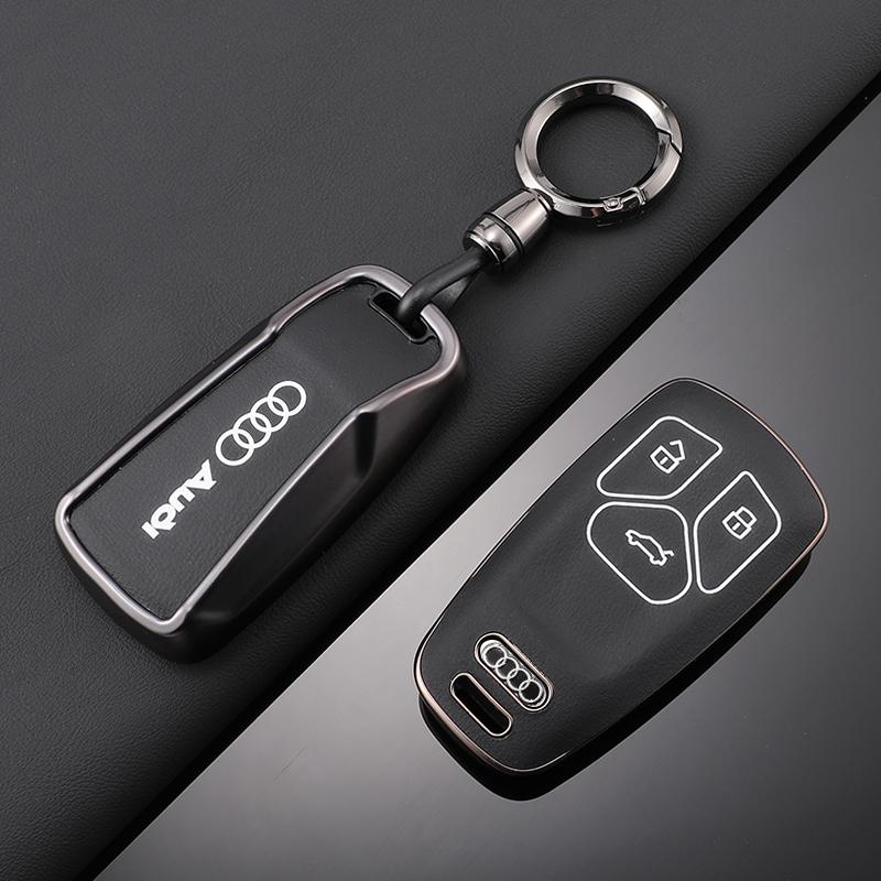For Audi 8YFashion TPU Car Key Case Remote Control Key Full Cover Holder for Audi A4 B9 Q5 Q7 TT TTS 8S 2016 2017 Keychain Accessories