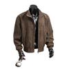 TikTok American locomotive style stand-up collar tie-dye jacket cotton clothes men's autumn trendy loose leather clothes couple baseball clothes