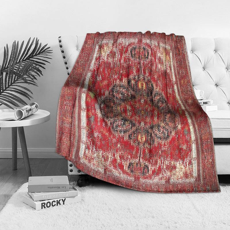 Luxuriöse Rote Paisley Seide Afghanische Decke Bett Sofa Dekorative Teppich Kissenbezug Heimdekoration Geschenk
