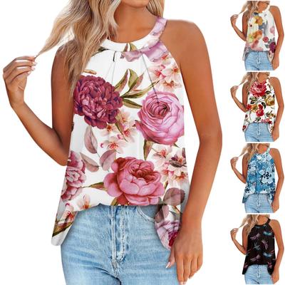 Tank Tops For Women Loose Fit Pleated Summer Color Sleeveless Tops