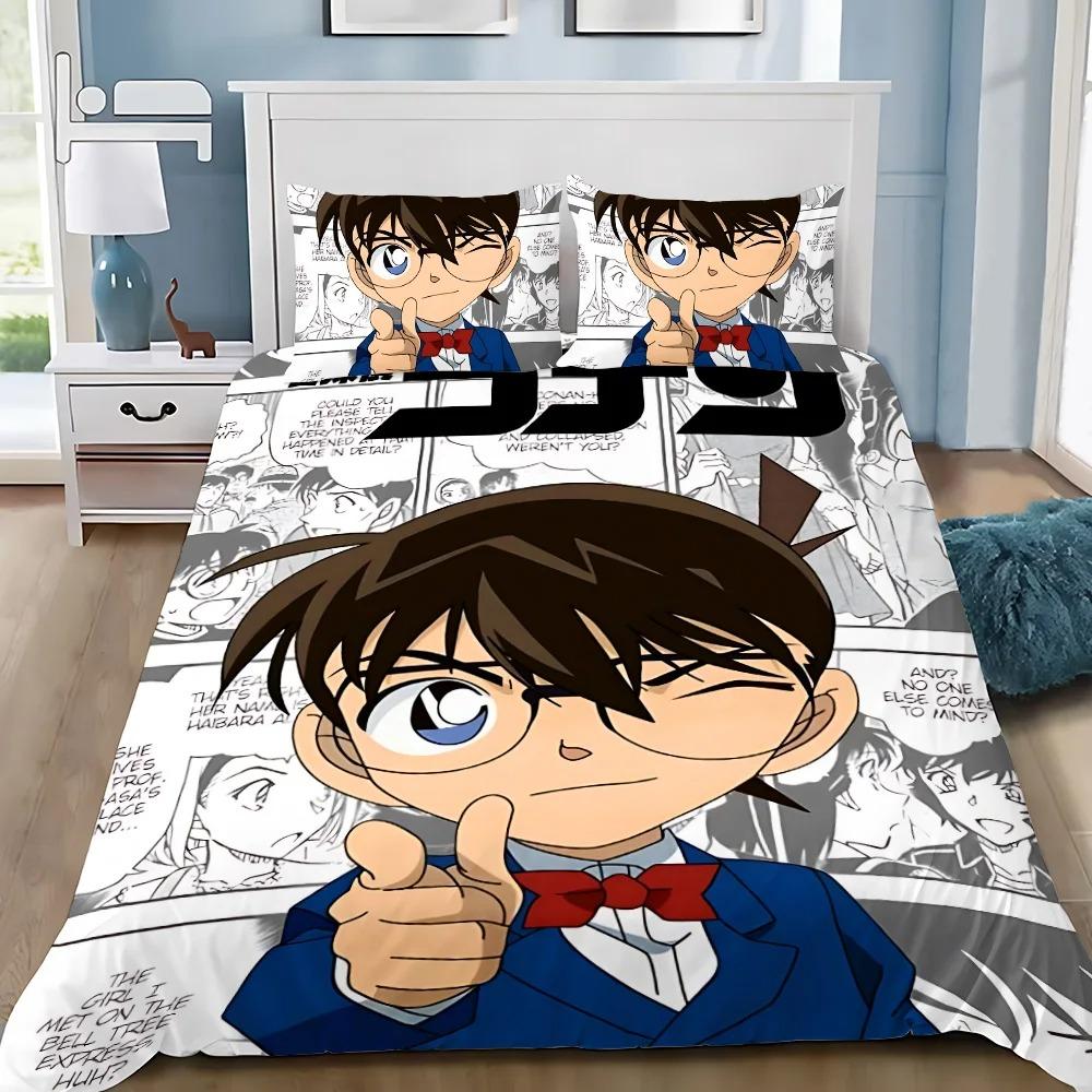 Anime Duvet Cover Pillowcase D-Detective C-Conan Bedding Set Adult Boy Girl Bedroom Decoration Children Single Double Large Size