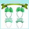 St. Patricks Day Hair Band Bow Tie Shamrock Green Irish Headband Girl Party Gift