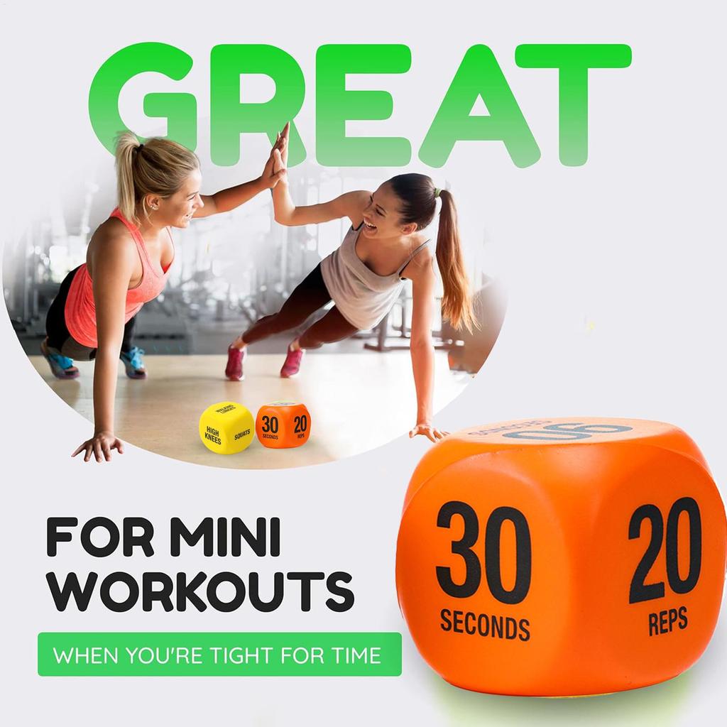 Workout Dice 1-Pair Exercise Dice Randomizer Fun Fitness Challenge Game for Home Gym No Repeat Strength Training Party Game