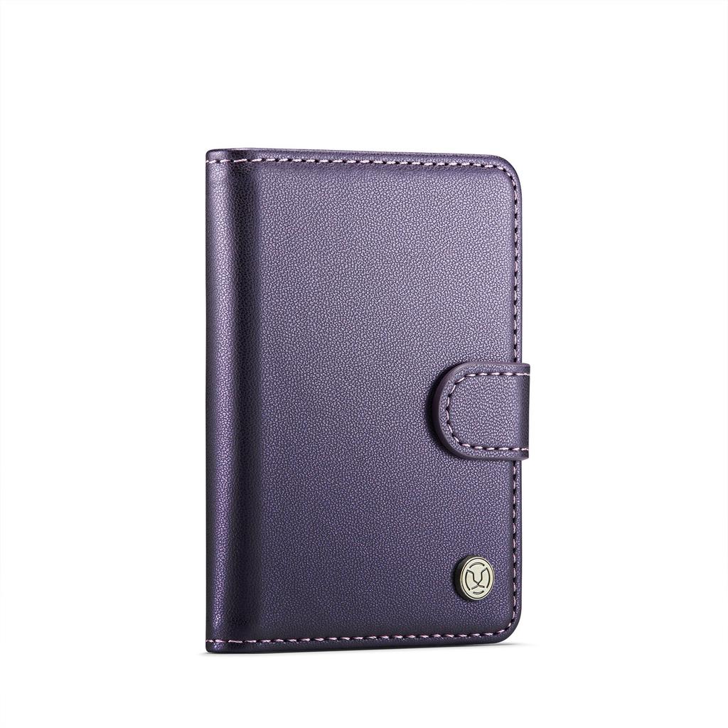 MagSafe ring magnetic card bag is suitable for iPhone17/16/15 series Apple 14/13/12 anti-theft brush leather case