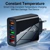 4 USB Real-time Variable Frequency LCD Digital Display Phone Charger Adapter 5V 48W Power Supply Quick Charger for Mobile Phone