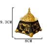 Trapezoidal Classical Incense Burner Gold Metal Combination Incense Burner Classical Retro Style Aromatherapy Burner
