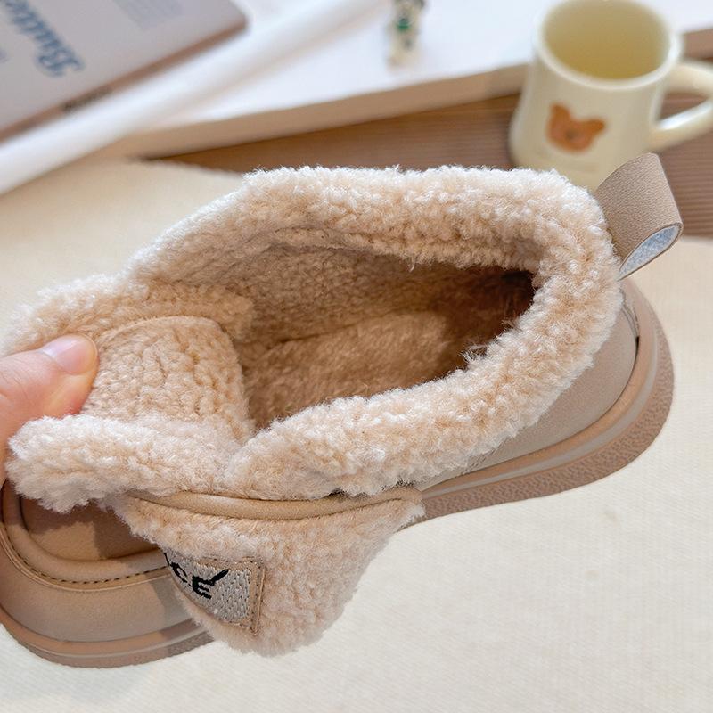Girls Shoes Cotton Shoes Children's Snow Boots 2025 New Winter Princess Loafers Velvet Warm Bread Shoes