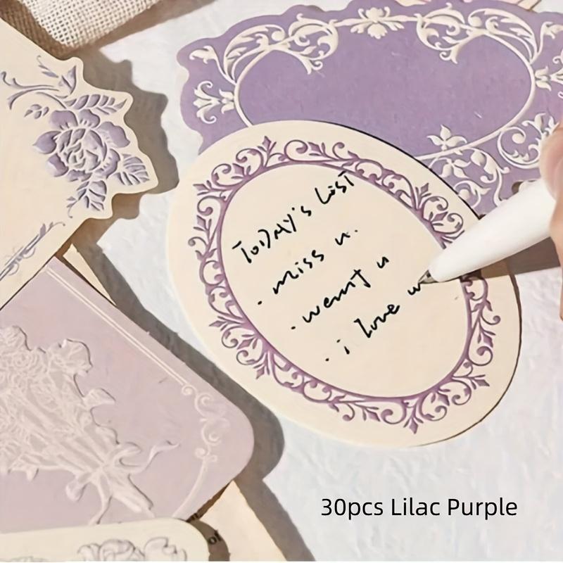 30 Blatt/Set Vintage Letterpress Geprägtes Spezialdruckpapier Dickes Notizblock Dekoratives Papier, Spitze Schleife innen, Minimalistisches Tagebuch Materialpapier