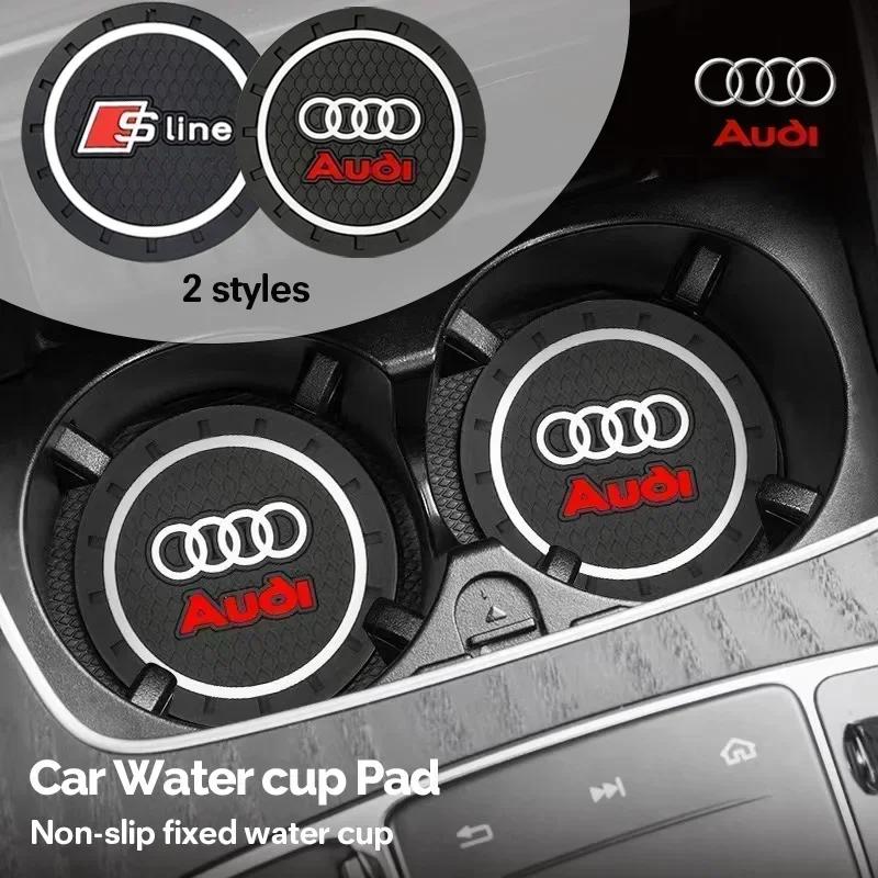 Car 2025 Hot Hot A8 For q2 2Pcs Car Water Cup Pad Rubber Mat Anti-slip Pad Mat Waterproof For q2 A1 A3 A4 B8 8P 8V A6 C7 A5