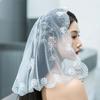 Solid Color Lace Scarf Veil Headbands Thin Bride Veil Fashion Flower Headscarf  Summer