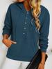 Lässiges Kapuzen-Langarmshirt mit Tasche Mehrfarbig Damen Oberteile French Terry Sweatshirt Bequem Lockerer Schnitt Trendig Tägliche Kleidung für Damen
