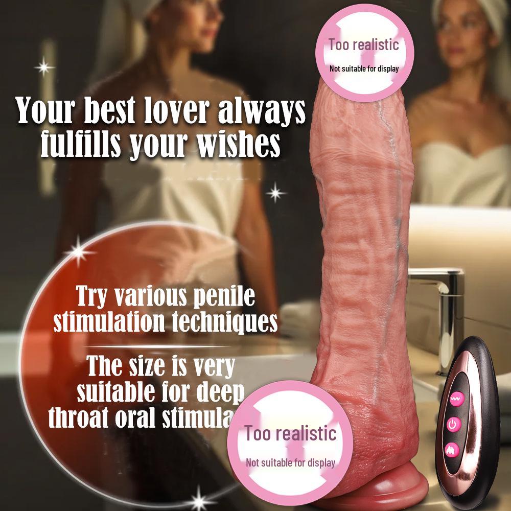 Bendable Electric Vibrating Silicone Wand with Heating Function - Adult Female Masturbator