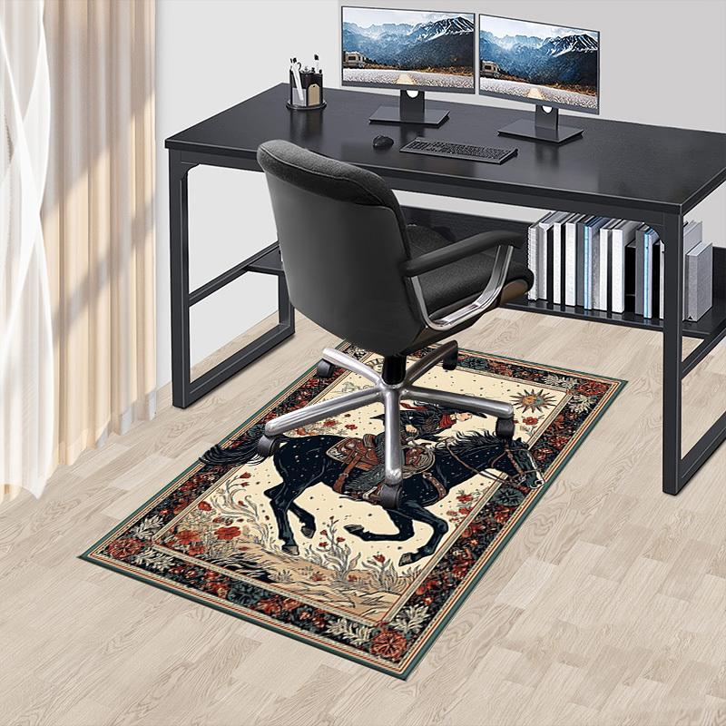 1PC Cowgirl Horse Non-Slip Floor carpet, Office, family, bedroom, Studio - Large Area Rug, Vibrant Colors-C0499