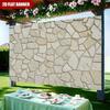 2D Planar  Single-piece Stone Texture Party Banner - Country-style Stone Wall Background  Birthday Party Decoration