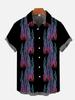 Tendenza nuova strada hip-hop Haraan fiamma stampa 1D casual larga manica corta camicia cardigan uomo estate e autunno