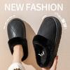Waterproof cotton slippers Autumn 2025 new velvet indoor non-slip waterproof leather slippers elderly slippers
