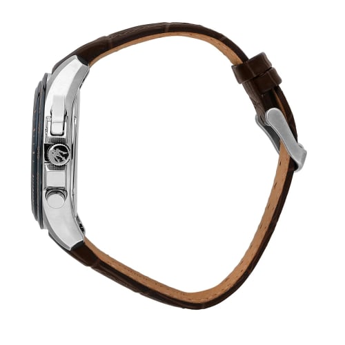 Summer Sale - [Online Exclusive] Maserati Traguardo 45mm Brown Leather Men's Chronograph Quartz Watch R8871612037, 10 ATM Water Resistance, Japanese M