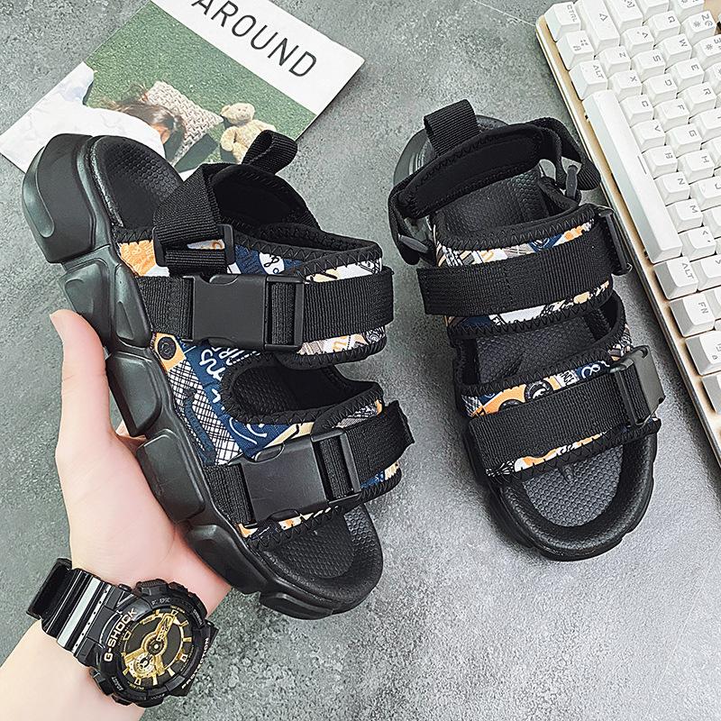 

Розмір 39-44 Весняно-літні трендові чоловічі повсякденні сандалі на платформі, молодіжні пляжні туфлі, універсальні чоловічі спортивні сандалі 44