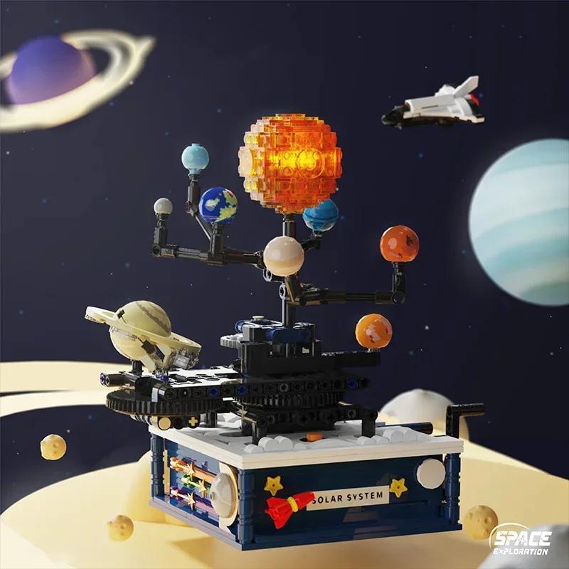 Pianeti del Sistema Solare MOC Blocchi da Costruzione Esplorazione Spaziale Kit Modello Giocattoli Educativi per Bambini Regalo di Compleanno