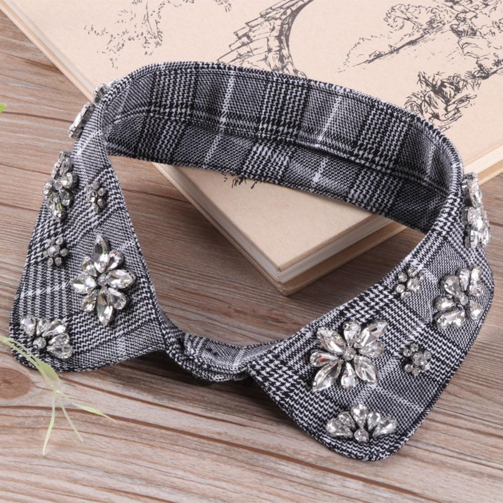 Rhinestone Beaded Detachable Collars Shirt Decoration Choker Collar Fashion False Shirt Collar
