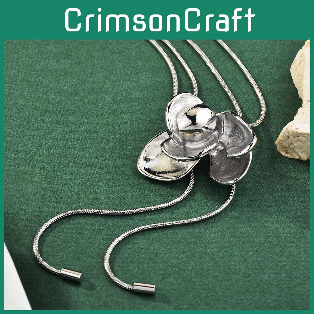 Fashion Long Forward Floral Necklace For Women With Elegant Snake Chain And Accents