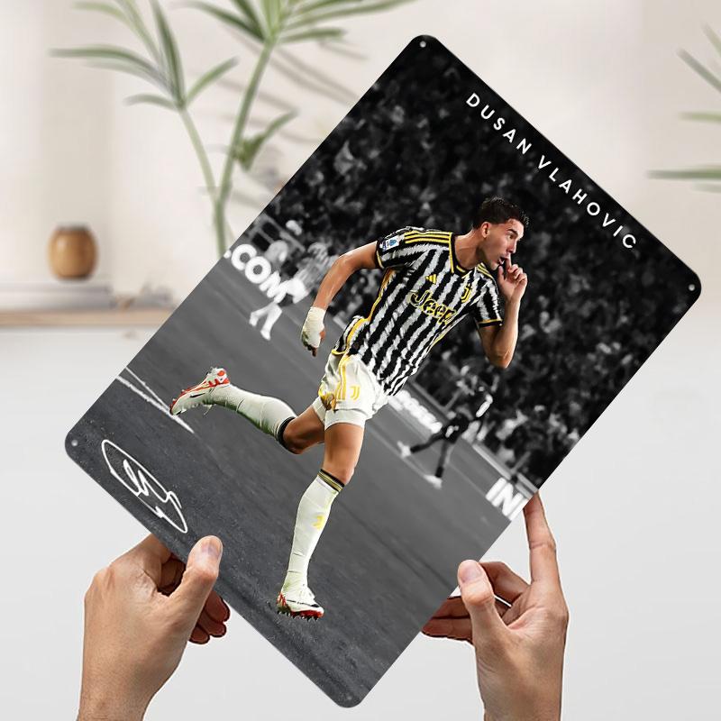 

Dusan Vlahovic Printed Poster Customized Wall Art Retro Vintage Metal Tin Signs for Home Office Decoration Room Bathroom Decor 7.9x11.8In(20x30cm)