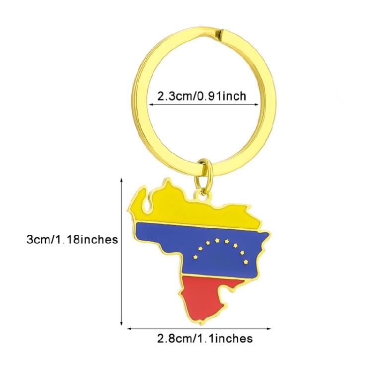 Portachiavi in Acciaio Inossidabile Mappa del Venezuela Portachiavi Bandiera Venezuelana Ciondoli per Borsa