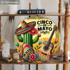 Rustic Cinco De Mayo Wooden Sign, Charming Round Sign for Front Door, Wall Hanging Decor - Ideal Fiesta Celebration Gift for Friends & Family