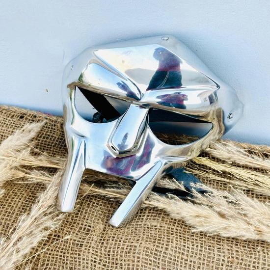 MF DOOM Mask, Fantasy Roleplay, Mad-villain Steel Face Armor Medieval Hand-Forged Mask, Hip Hop Cosplay Mask Gift