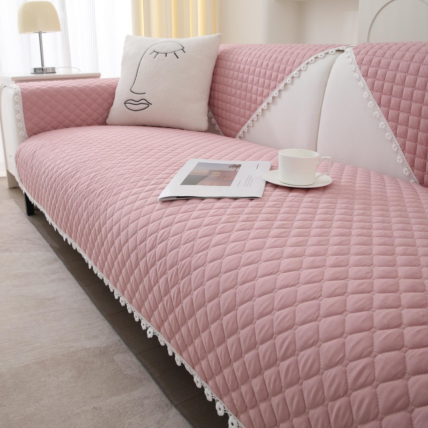 

Стеганый чехол для дивана для собак, домашних животных, детей, противоскользящие чехлы для диванов, противоизносные чехлы для мебели, защитные чехлы для сидений 70*70cm розовый