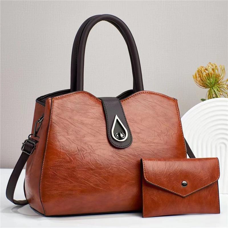 2pcs/set Luxury Brand Women Bag Top-Handle Bags Fashion Shoulder Messenger Bags PU Leather Handbag Ladies Travel Shopper Totes