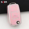 Pink Tpu Car Key Case Cover Shell For Vw Volkswagen Mk4 Bora Golf 4 5 6 Jetta Passat Polo Touran Skoda Octavia Seat 2 3 Buttons
