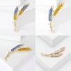 Unique Threaded Fringe Lapel Pin with Stone Accent Wheat Ear Brooches Accessory Fashionable Women's Clothing Accessory