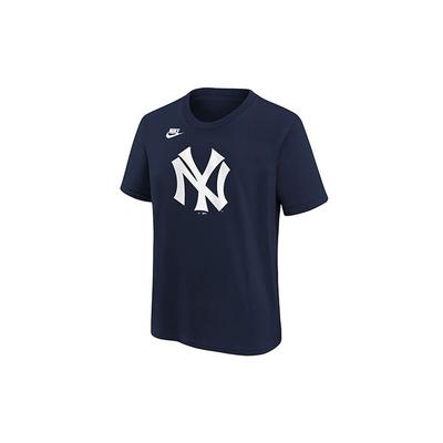 X MLB New York Yankees Large Logo Print Crew Neck Short Sleeve T-Shirt Kids Tops Navy-Blue 3Z3B7NMB7-NYY