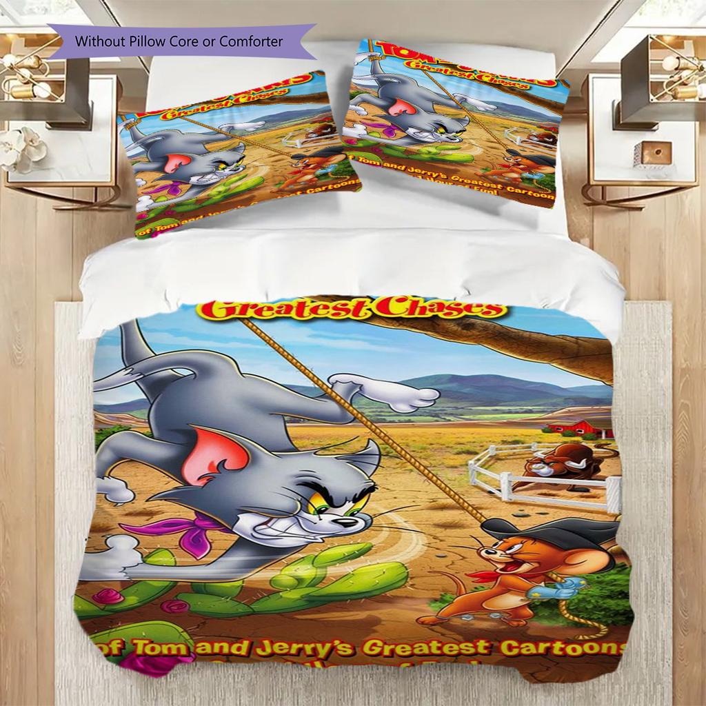 Whimsical Adventure Chocolate Land Bedding (1 * duvet cover + 2 * pillowcase, without core) 2D Flat Duvet cover and pillowcase Christmas birthday gift