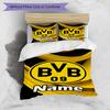 3pcs Duvet Cover Set (1*Duvet Cover + 2*Pillowcase, Without Core), Custom Name Borussia Dortmund Pattern Bedding Set, Home Bedroom Decor Gift