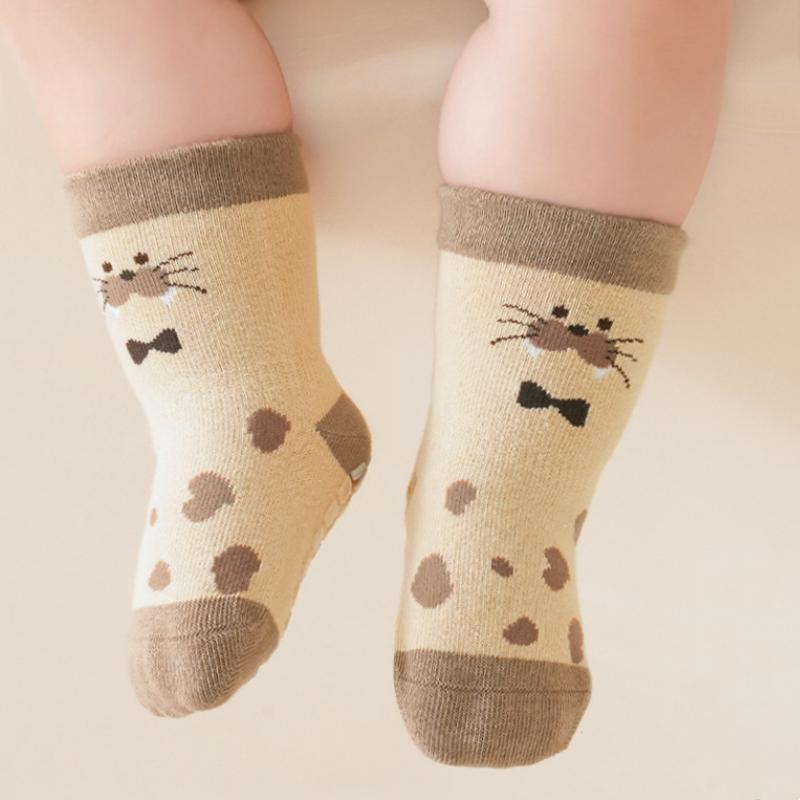 Baby Anti Slip Floor Sock Newborn Footwear Spring Autumn Middle Tube Sock Boy Girl Soft Cotton Cartoon Socks Kids Cartoon Sock