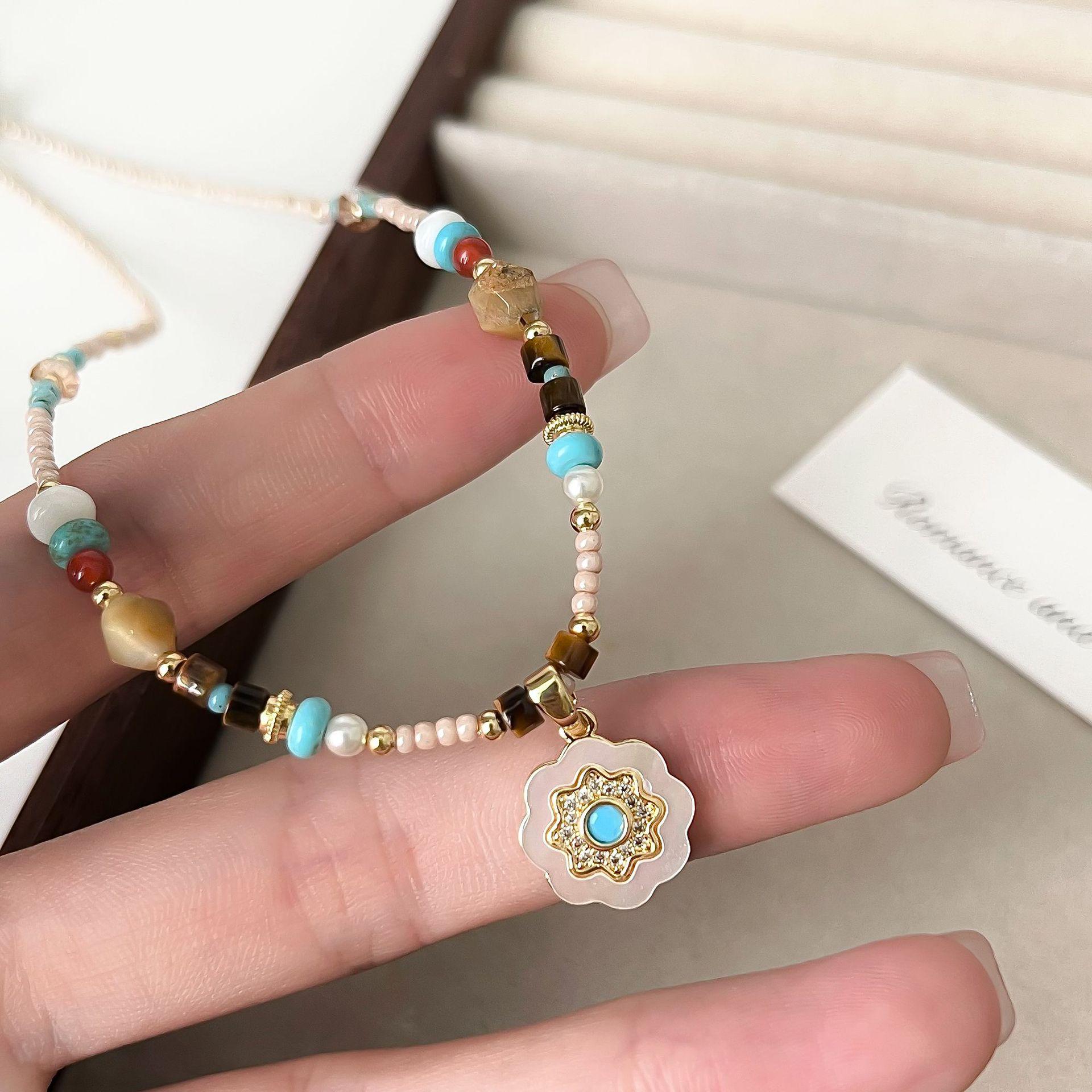 

Кулон Дофамин Жемчуг и Подсолнух Цепочка на ключицу: Универсальный чокер из натурального камня для женщин