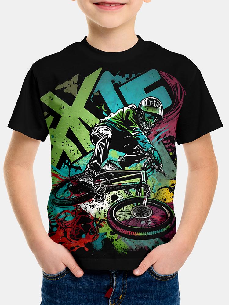 Vară Imprimare 3D Haine Copii Top Motocicletă Tricou Copii Mânecă Scurtă Băieți Fete Topuri Largi Streetwear Tricouri