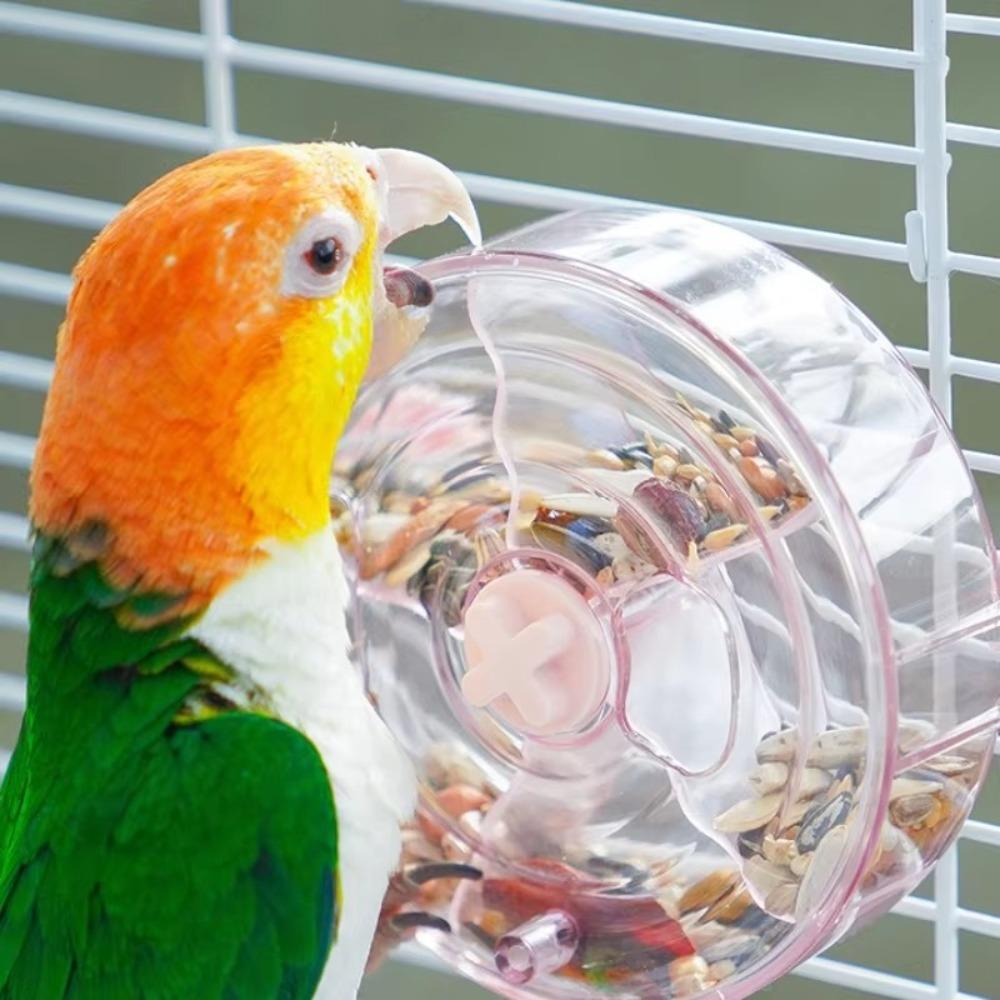 Large Capacity Rotate Pet Parrot Toys Interactive Birds Food Box For Small Animals