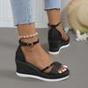 New Super High Heel Women Sandals Women's Versatile Platform Flatform Shoes with A Straight Strap Sandals High Heels 2025