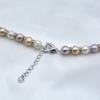 Women's Natural Pearl Necklace Rainbow Color Round Freshwater Pearl Cubic Zirconia Classic Necklace Mom Gift