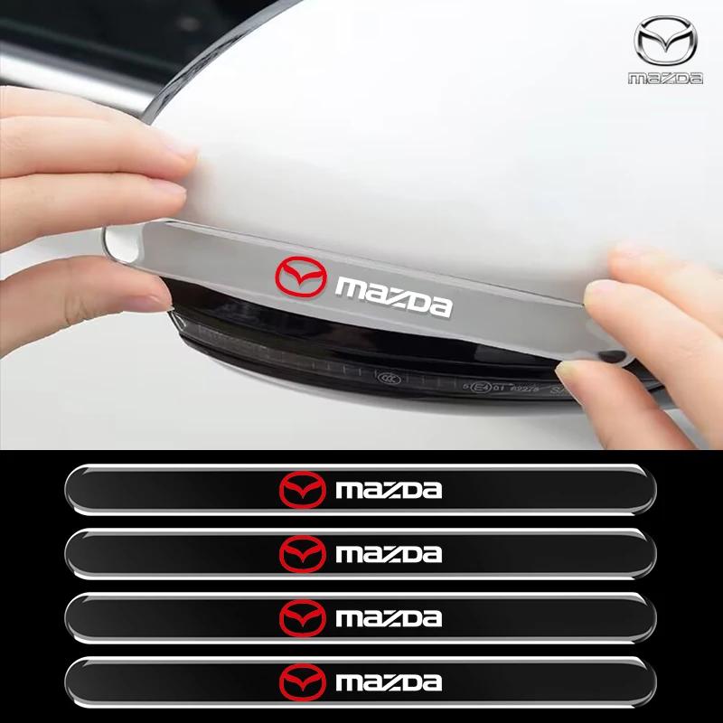 4 st Bil Dörrkant Anti-repa Skyddsremsor Slitageplatta Stång Backspegel Anti-kollisionsklistermärke för Mazda 2 3 5 6 Axela